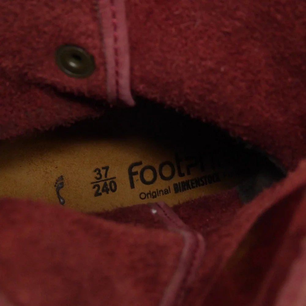 Birkenstock Magdala Footprints Mid Boot Burgundy Leather Buckle Strap 37 / 6